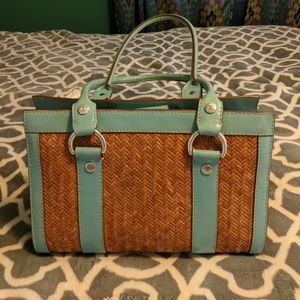 Michael Kors wicker and leather purse